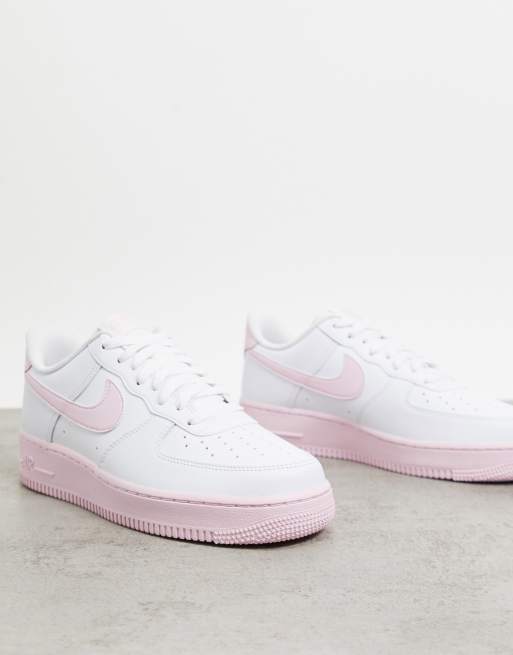 Nike Air Force 1 07 Brick Trainers In White Pink Asos