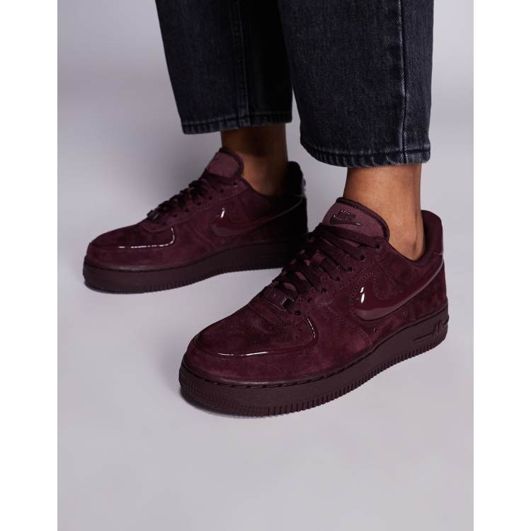 Nike Air Force '07 bubble swoosh trainers in burgundy ASOS