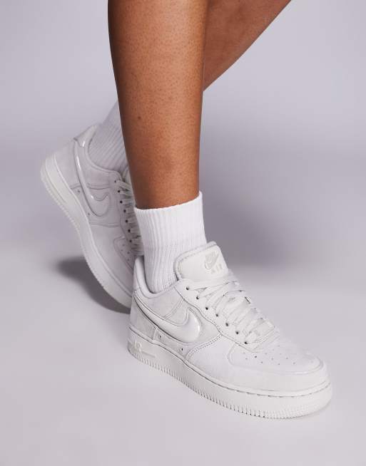 Nike Air Force '07 bubble swoosh trainers in off white ASOS