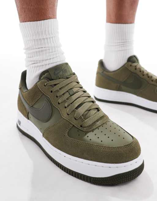 Nike – Air Force 1 '07 – Buty sportowe w kolorach khaki i białym, 4 z 5