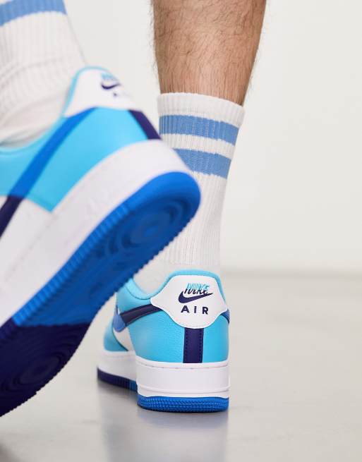 Nike – Air Force 1 '07 – Buty sportowe w kolorze niebieskim i białym, 4 z 4