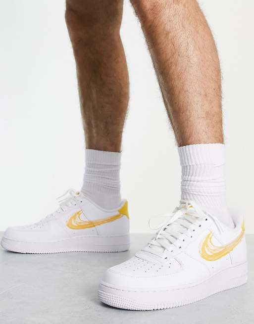 Nike Air Force 1 '07 DB trainers in white and solar flare