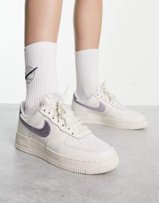 Nike Air Force 1 '07 ESS sneakers in triple white and lilac