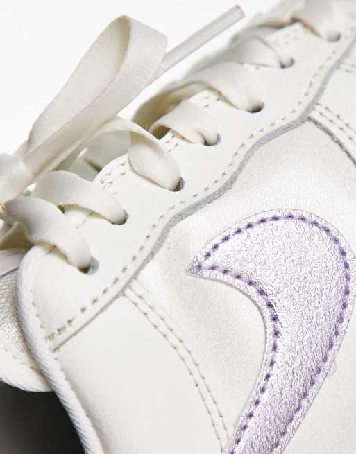 Nike Air Force 1 07 ESS sneakers in triple white and lilac ASOS