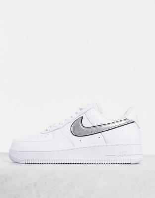 Nike Air Force 1 '07 Ess Sneakers In White/metallic Silver - White In White
