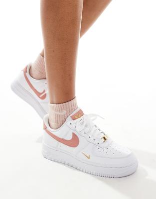 Nike Air Force 1 '07 ESS trainers in white and pink