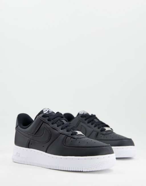 Nike Air Force 1 07 essential trainers in black with white sole