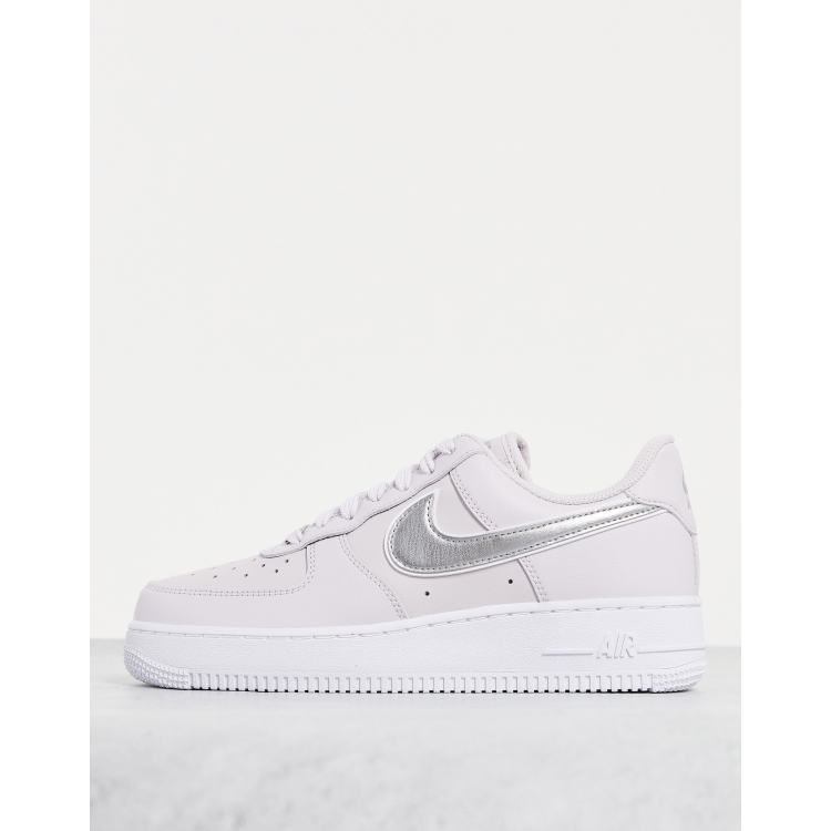 Nike air force 1 silver clearance swoosh