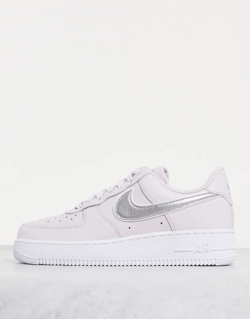 Nike air force silver on sale swoosh