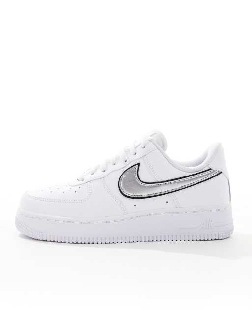 Nike Air Force 1 '07 essential trainers in white and metallic