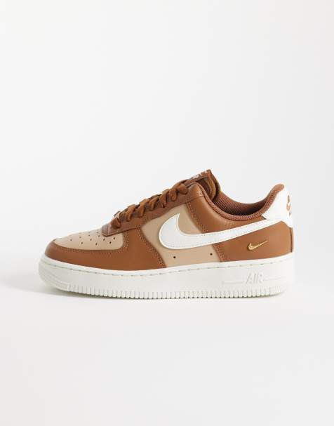 Nike Air Force 1 '07 floral detail sneakers in brown - view 1