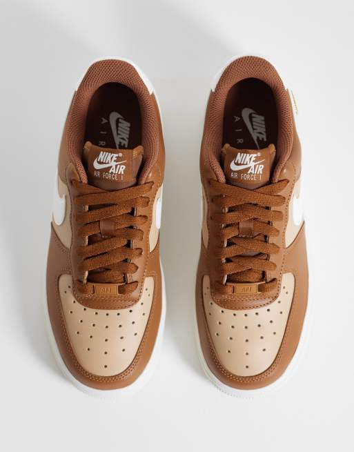 Nike Air Force 1 '07 floral detail sneakers in brown , 2 of 5
