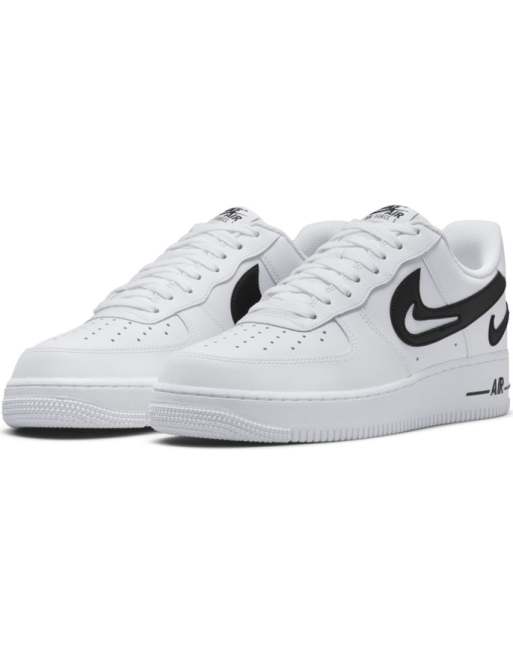 Nike Air Force 1 07 FM multi swoosh trainers in white and black