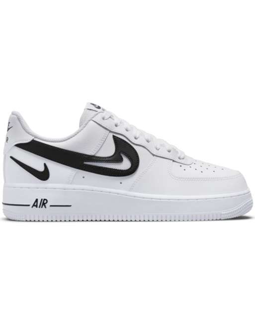 Nike Air Force 1 07 FM multi swoosh trainers in white and black