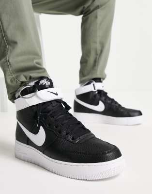 white and black air force ones high top