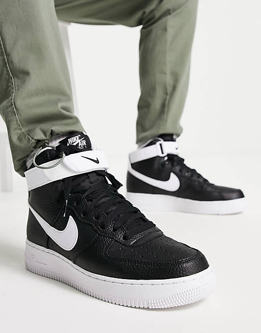 silhouet geboren diepvries Nike Air Force 1 '07 High sneakers in black and white | ASOS