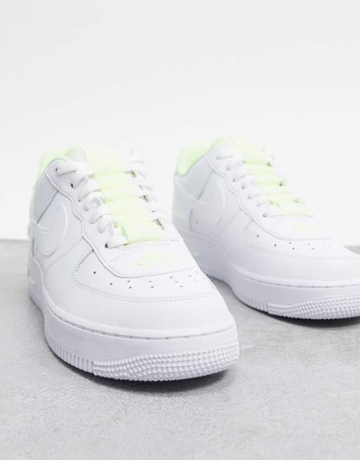 Nike Air Force 1 07 Lv8 3su Sneakers In White Volt Asos