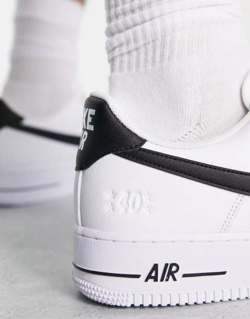 Nike Air Force 1 '07 LV8 40th anniversary trainers in white and black