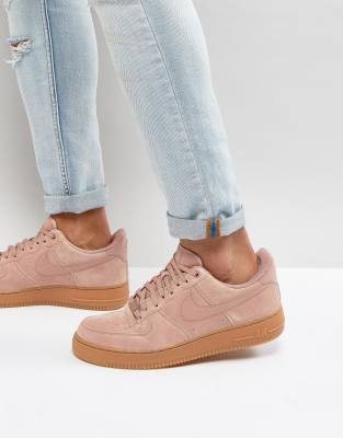 nike air force rosa scamosciate