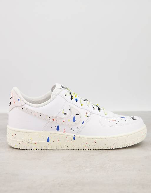Nike Air Force 1 '07 LV8 BB paint splatter sneakers in white | ASOS