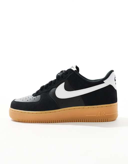 Nike air force one trainers black black gum best sale