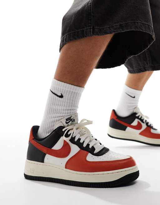 Nike Air Force 1 07 LV8 halloween trainers in white orange and black