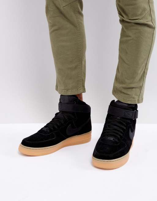 Nike Air Force 1 Suede High-top Sneakers in Black