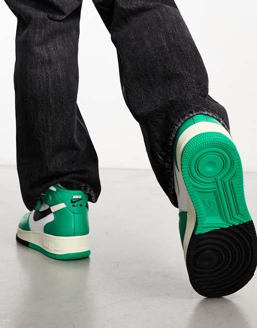 Nike Air Force 1 '07 LV8 Mid Sneakers in Green and White