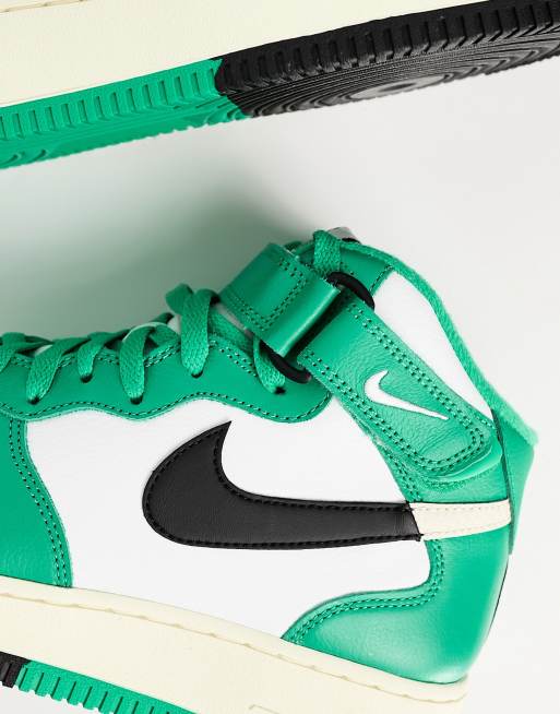 Nike Air Force 1 '07 LV8 Mid sneakers in green and white | ASOS