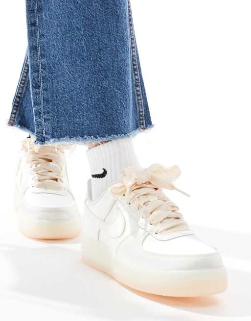 Nike Air Force 1 '07 LV8 ribbon sneakers in white and pink, 3 of 5