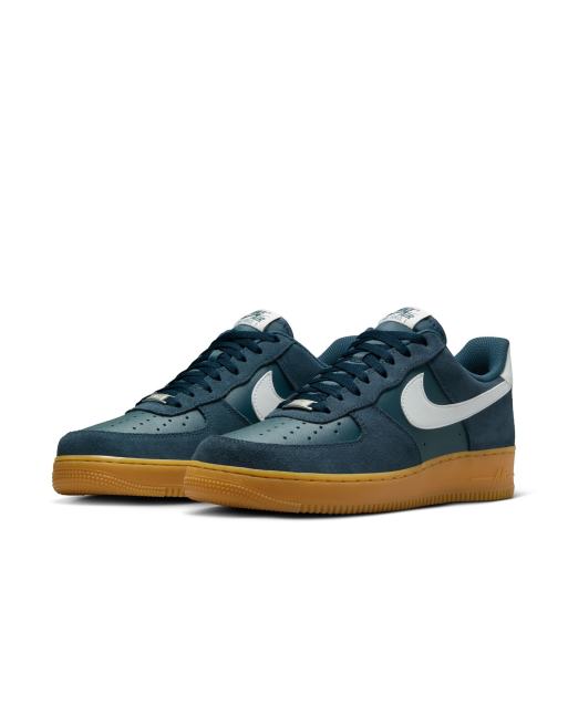 Nike Air Force 1 07 LV8 rubber sole sneakers in navy and white