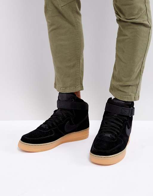 air force 1 nere alte Nike Air - Force 1 '07 LV8 - Scarpe da ginnastica alte scamosciate nere AA1118-001