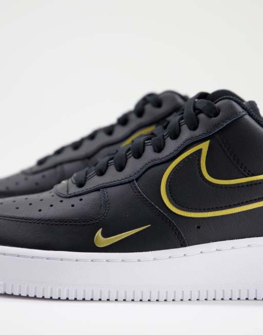 temperen verkeer Negende Nike – Air Force 1 '07 LV8 – Sneaker in Schwarz und Gold | ASOS