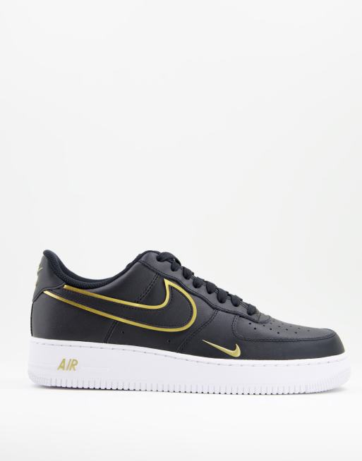 Nike - Air Force 1 '07 LV8 - Sneakers i sort og guldfarve