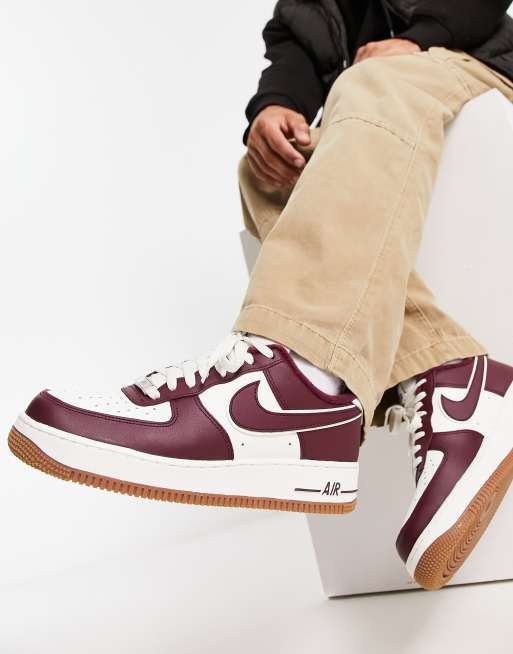 Nike air shop force one maroon