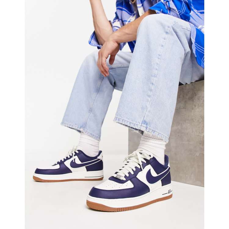 Nike Air Force 1 '07 LV8 sneakers in navy and brown | ASOS