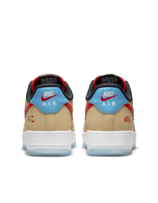 Nike Air Force 1 '07 LV8 sneakers in sesame/university red