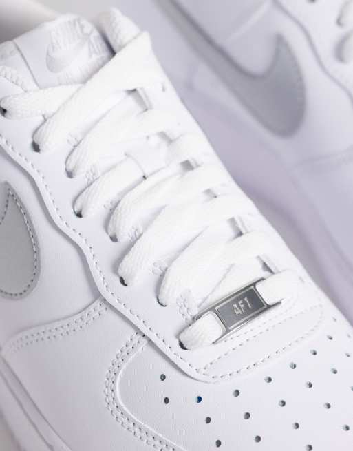 Nike Air Force 1 '07 LV8 sneakers in white and silver, 4 of 5