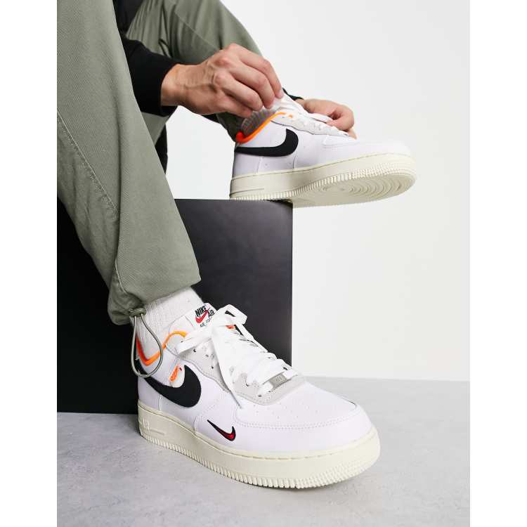 Mens Nike Air Force 1 '07 LV8 - White/Orange Sneaker