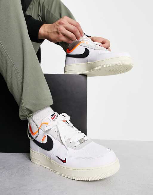 Nike air force white with clearance orange