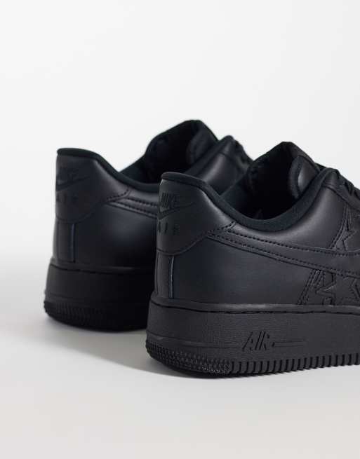 Nike Air Force 1 '07 LV8 star detail trainers in black, 2 of 5