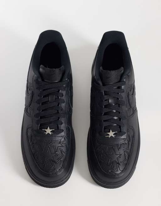 Nike Air Force 1 '07 LV8 star detail trainers in black, 3 of 5