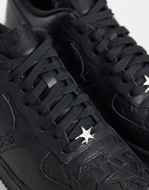 Nike Air Force 1 '07 LV8 star detail trainers in black, 4 of 5