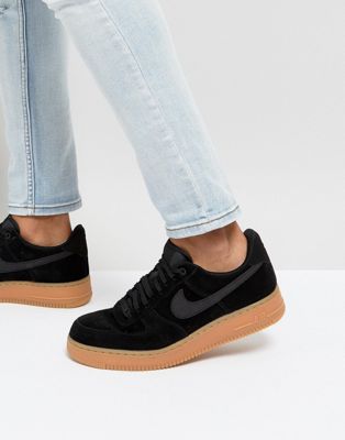 nike suede black trainers 