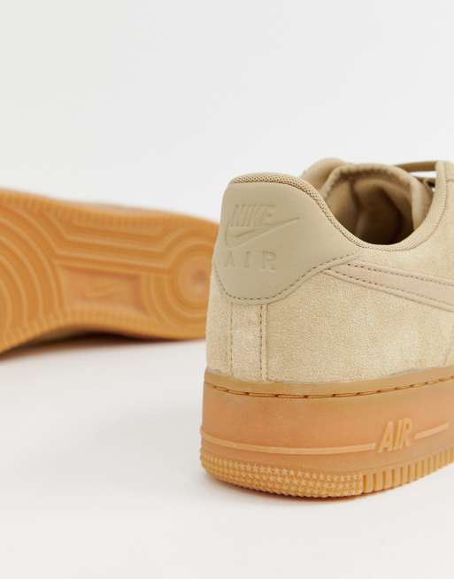 Nike Air Force 1 07 LV8 Suede Trainers In Beige AA1117 200