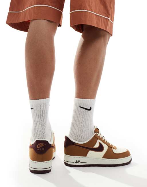 Nike Air Force '07 LV8 trainers in brown and beige ASOS