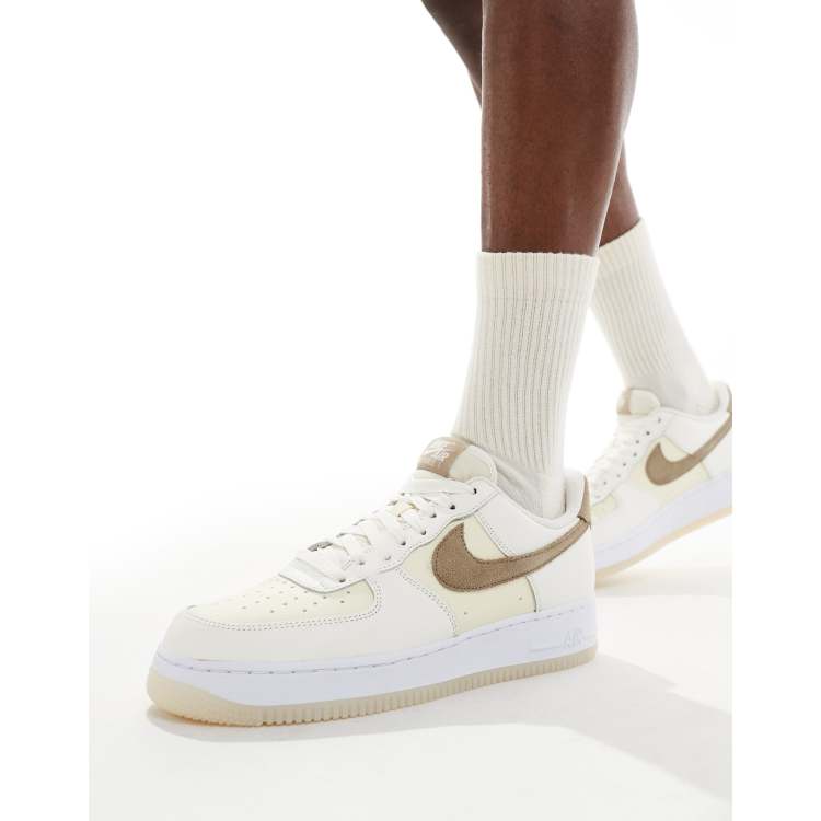 Nike Air Force '07 LV8 trainers in cream and brown ASOS