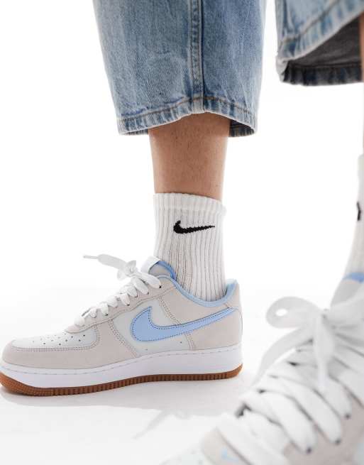 Nike Air Force '07 LV8 trainers in grey and blue ASOS