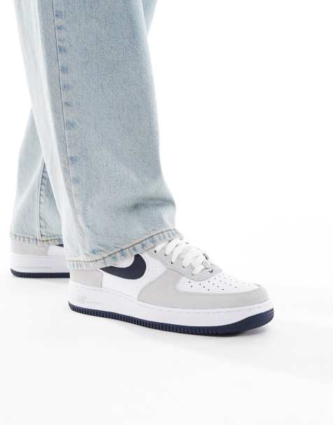 Nike Air Force 1 '07 LV8 trainers in grey and navy - view 1