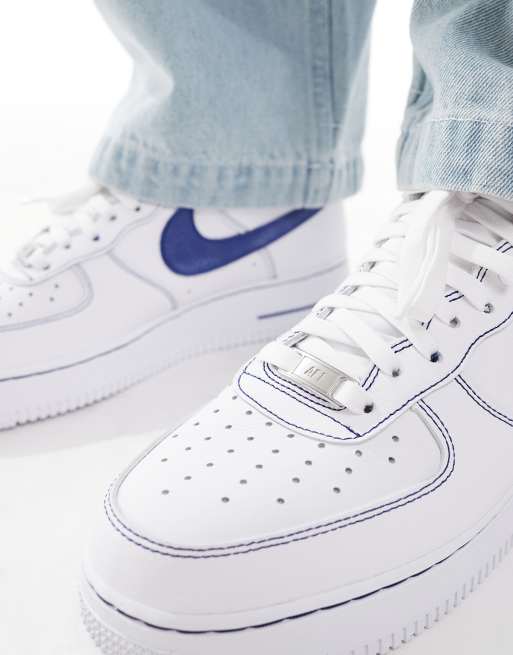 Nike Air Force '07 LV8 trainers in white and blue ASOS